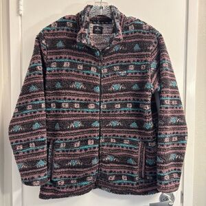 Rip Curl Men's Polar‎ Fleece Jacket Zip Up Aztec Size Medium Outdoor Cozy